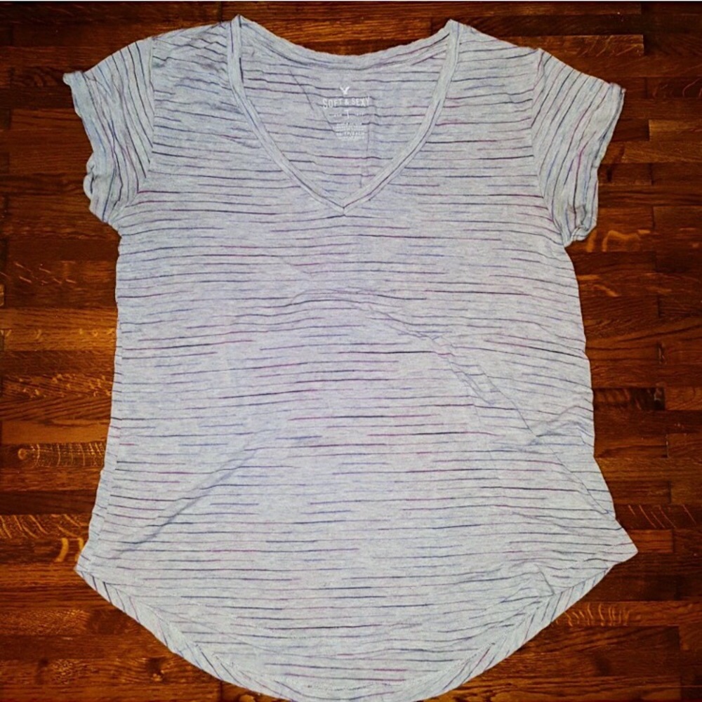 Soft & Sexy striped v-neck tee